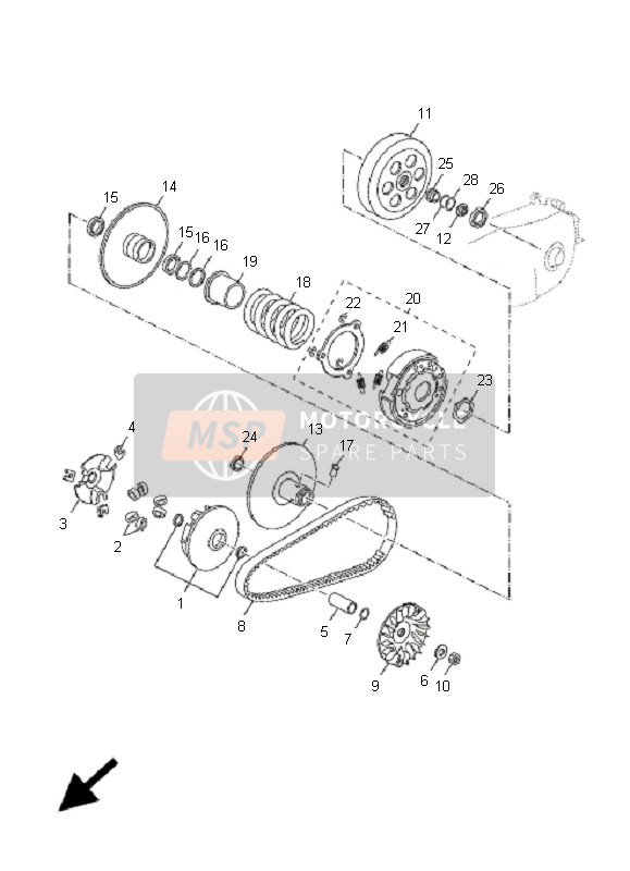 Yamaha VP125 X-CITY 2009 Clutch for a 2009 Yamaha VP125 X-CITY